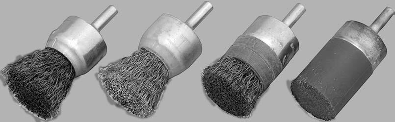 Stem Mounted, End Brushes for Higher-Speed Hand Tools WARNING: Application of End Brushes near the MSFS values requires adequate drive spindle strength and a cautious evaluation of operating
