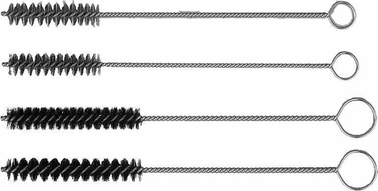 Tube, Spout and Valve Guide Brushes Maryland Brush Company recommends the single stem Tube Brush as a hand tool and the double stem Tube Brush for mounting in a portable tool or drill press.