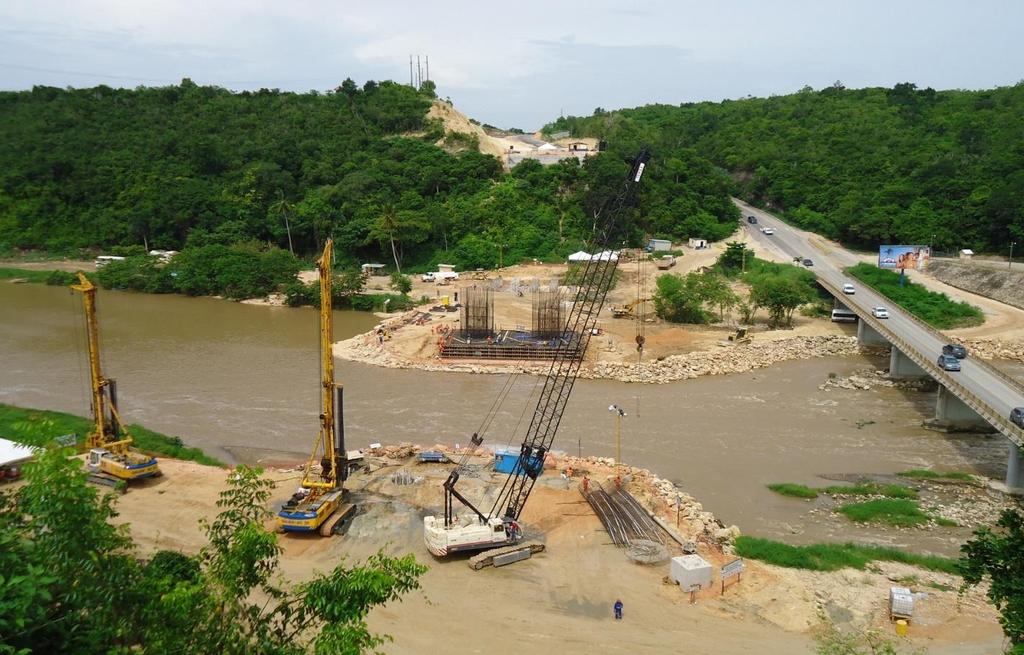 Dominican Republic Foundation piles for the bridges over the River Chavon as