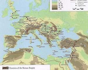 Слика бр.1. Римске провинције и границе царства средином 2.