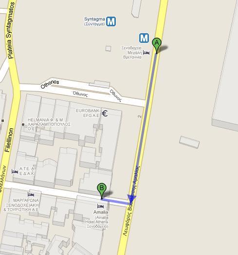 com By Metro line 3 Hotel is located near SYNTAGMA station (look at the map 50m distance).