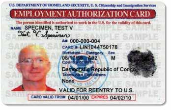 to individuals granted temporary employment authorization in the United States.