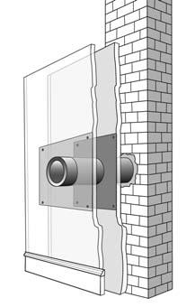 Passing Through A Combustible Wall: With an exterior chimney, in most cases the chimney connector (or stove pipe) will need to pass through a combustible wall. The following are acceptable methods: A.