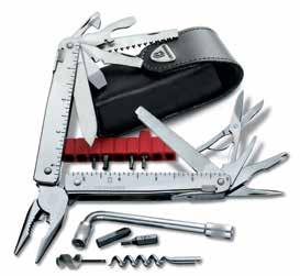 [115MM] 1 Pliers 2 Screwdriver (2mm) 3 Screwdriver (3mm) 4 Wire Cutter (for wire up to a hardness of 40 hrc) 5 Screwdriver (5mm) 6 Bottle Opener 7 Screwdriver (7.