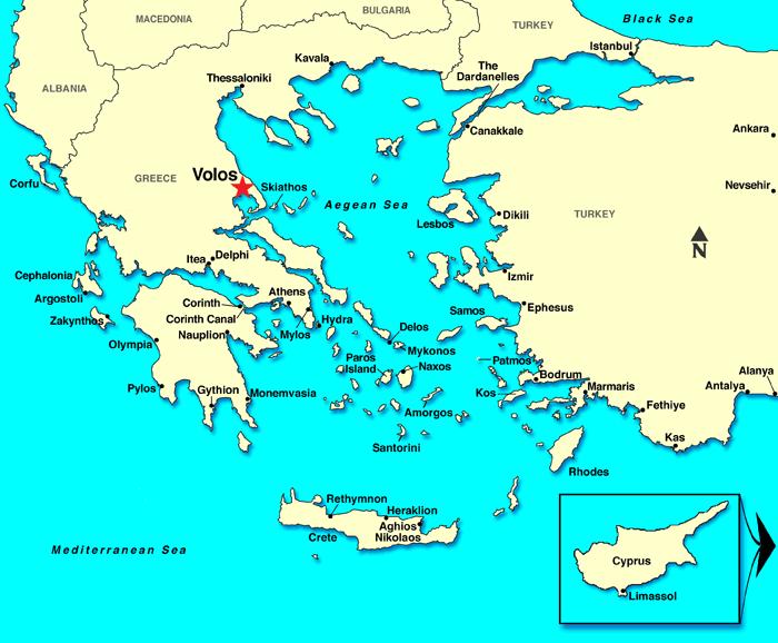 VOLOS, Thessalia region, GREECE Coastal port city at the Pagasetic Gulf The modern city