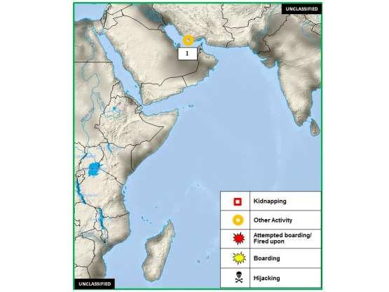 G. (U) ARABIAN GULF: 1. (U) IRAN: On 21 November, authorities intercepted a boat near Kish Island conducting illegal fishing activity. (IRNA) H. (U) INDIAN OCEAN - EAST AFRICA - RED SEA: Figure 3.