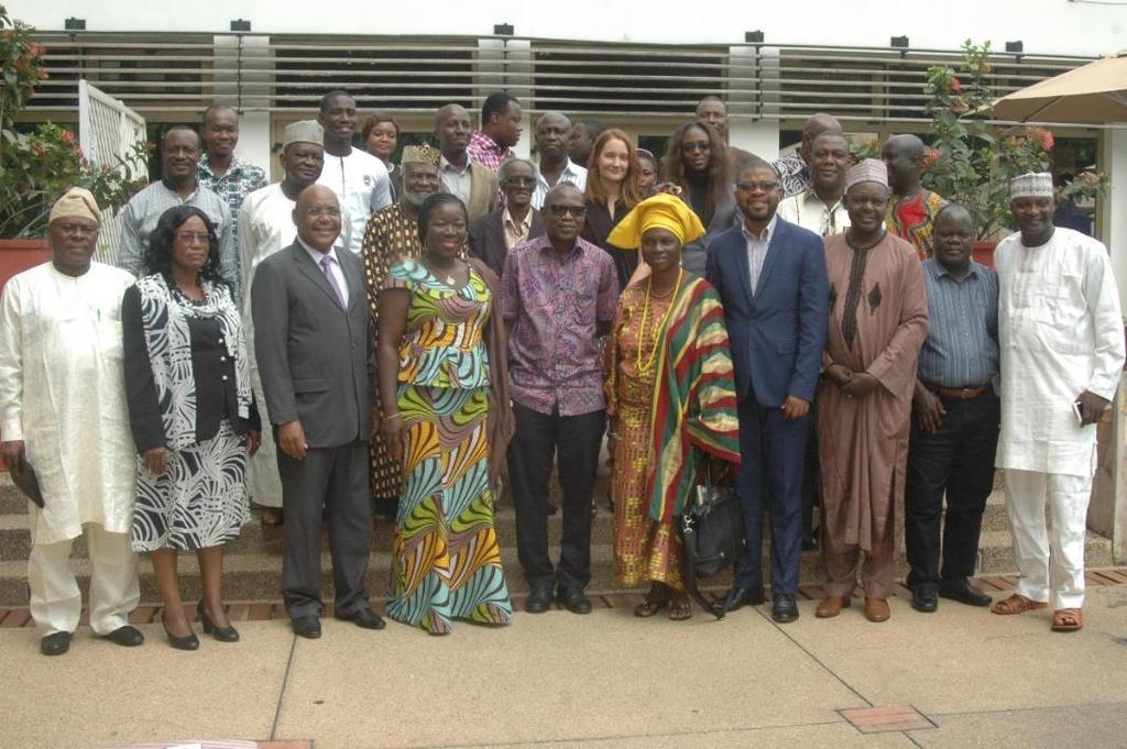 3. AWHF FIELD MISSIONS UNESCO TRADITIONAL MANAGEMENT SYSTEMS WORKSHOP IN ACCRA, GHANA Group photo of participants and guests during the opening ceremony of the workshop; with the Minsiter of