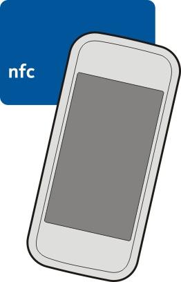 2 Okrenite stranu uređaja na kome se nalazi NFC isečak i njime dodirnite drugi uređaj.