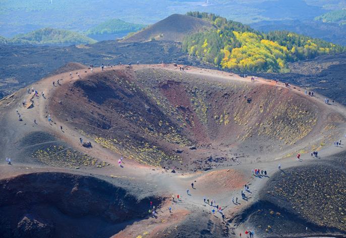 The first stop will be the Sapienza Refuge (1.986 mt), where we will explore the last eruptions and the old Silvestri Craters.