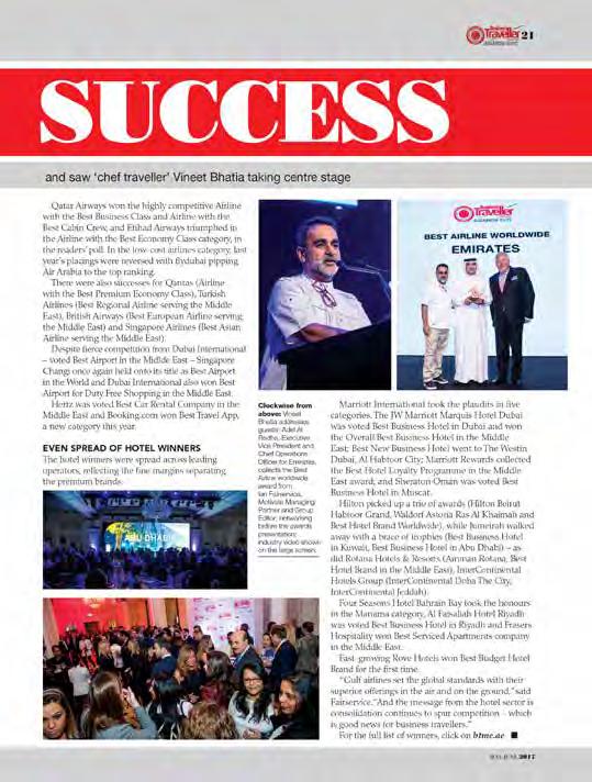 POST-EVENT EDITORIAL COVERAGE BUSINESS TRAVELLER MIDDLE EAST