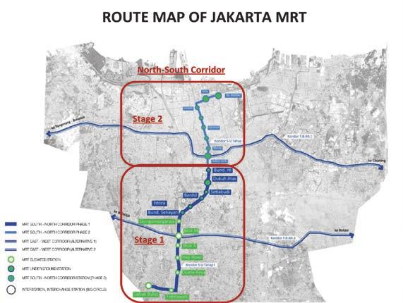 Source: http://www.jakartamrt.com/informasi-mrt/rencana-rute-mrt-jakarta/ from Bundaran HI to Kampung Bandan over 8.1 km railway.