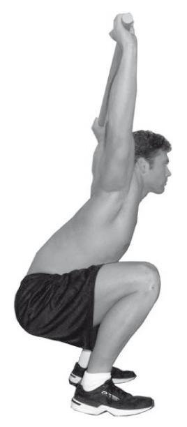 потколеницама у завршној позицији, ако су кукови изнад нивоа колена, а колена нису вертикална на стопала и прелазе ниво прстију стопала, присутна је лумбална флексија. Сл.