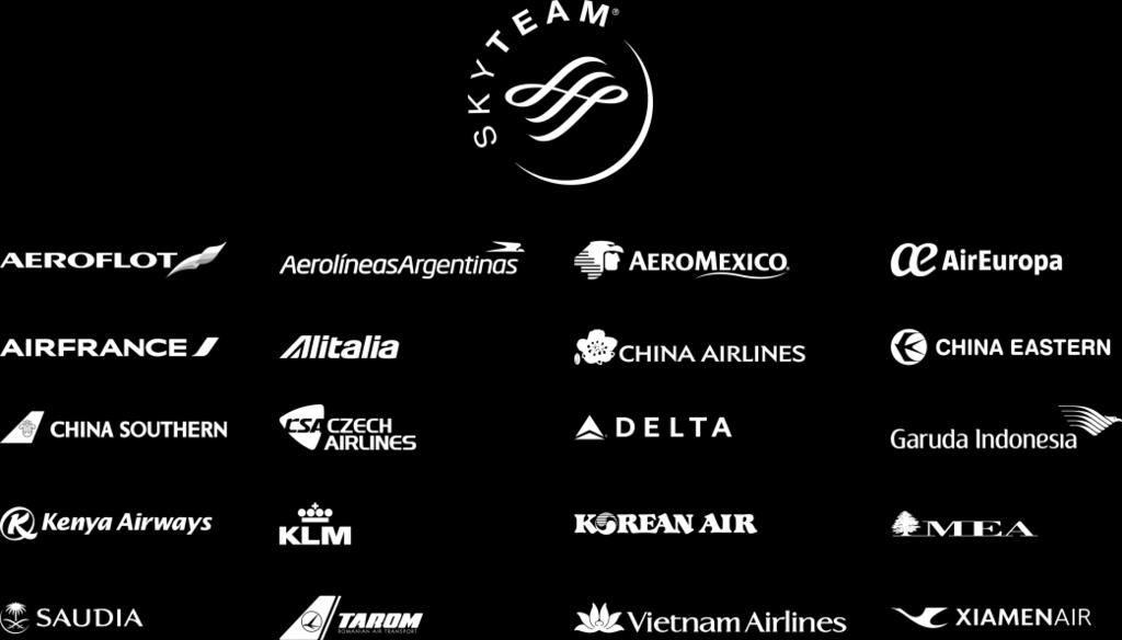 Receive and redeem Miles on all SkyTeam airlines. Access to more than 629 VIP lounges. Access to more fare options Access to more than 16,323 flights and over 1,050 destinations.