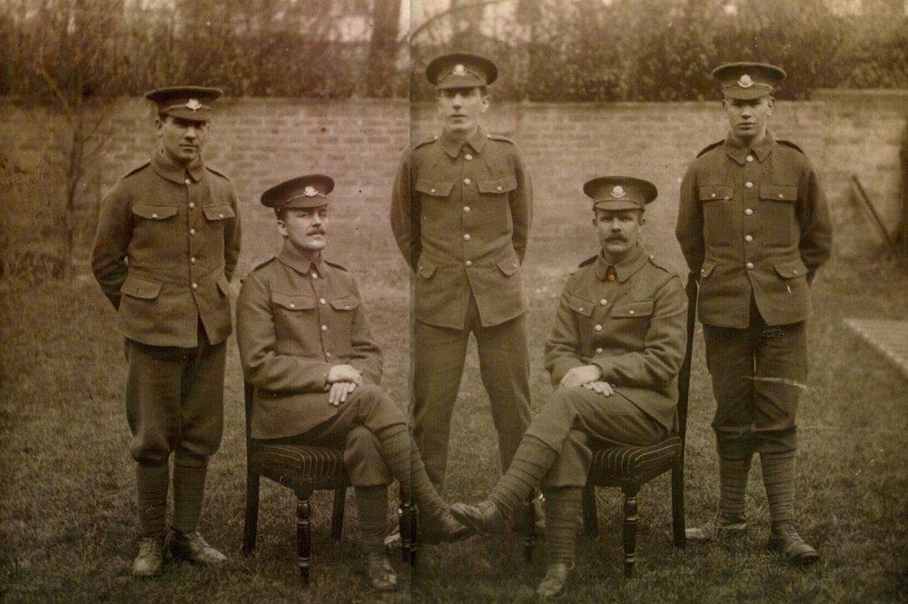 The Bousfield Family Tragedy Pictured are the men of Sunnyside Pontoon, Ellesmere Port, all neighbours, who joined the Cheshire Regiment together as