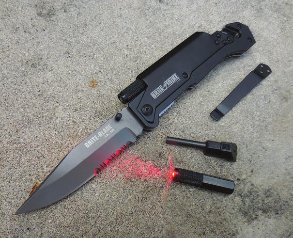 The Brite-Blade TLSK-100 can be considered the multi-tool of survival knives. It combines a number of very useful features in one attractive package. It starts with a razor-sharp 3.
