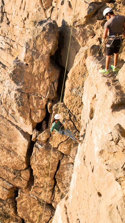 JABAL ACTIVITY WALL THE ULTIMATE JABAL ACTIVITY WALL Tackle the Hajar mountain range with a variety of gradual and intermediate climbing routes.