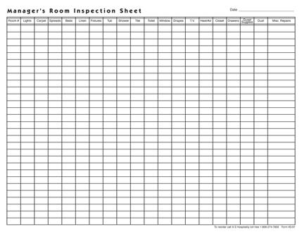 3-1350 - Housekeeping Assignment Sheets Stock form,