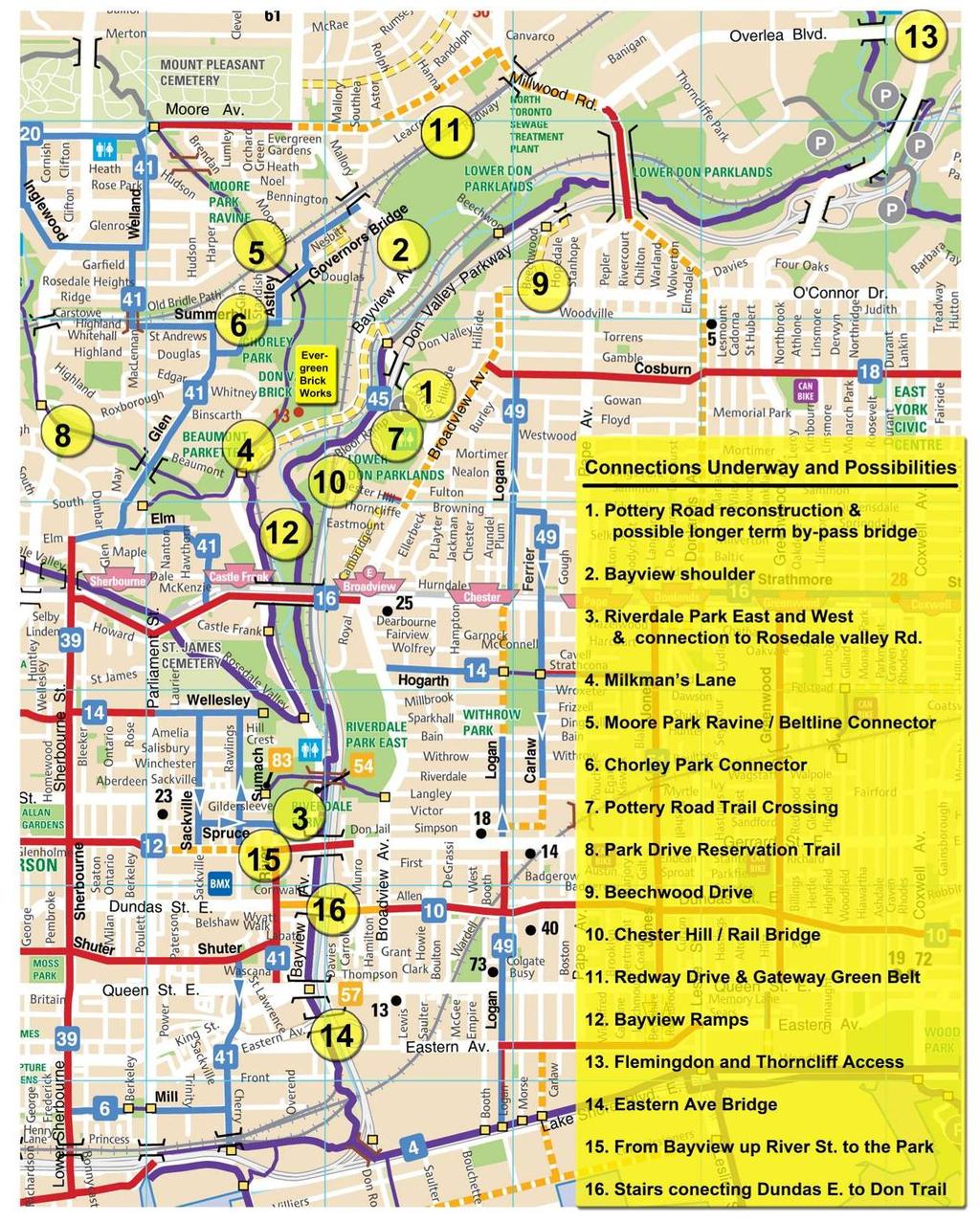 Table Map by, base information (Toronto Bike Map) courtesy City of Toronto Transportation Services