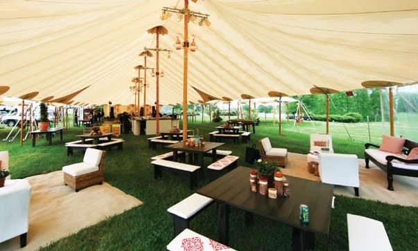 8 ft 8 ft 8 ft 8 ft 46 x 125 The 46 x 125 tent is capable of accommodating up to 264 guests at 5-foot round tables of eight guests.