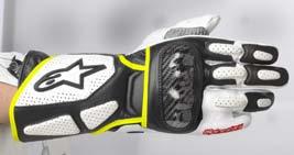 -- Carbon fiber protectors backed with EVA foam located on the knuckle and top of fingers.