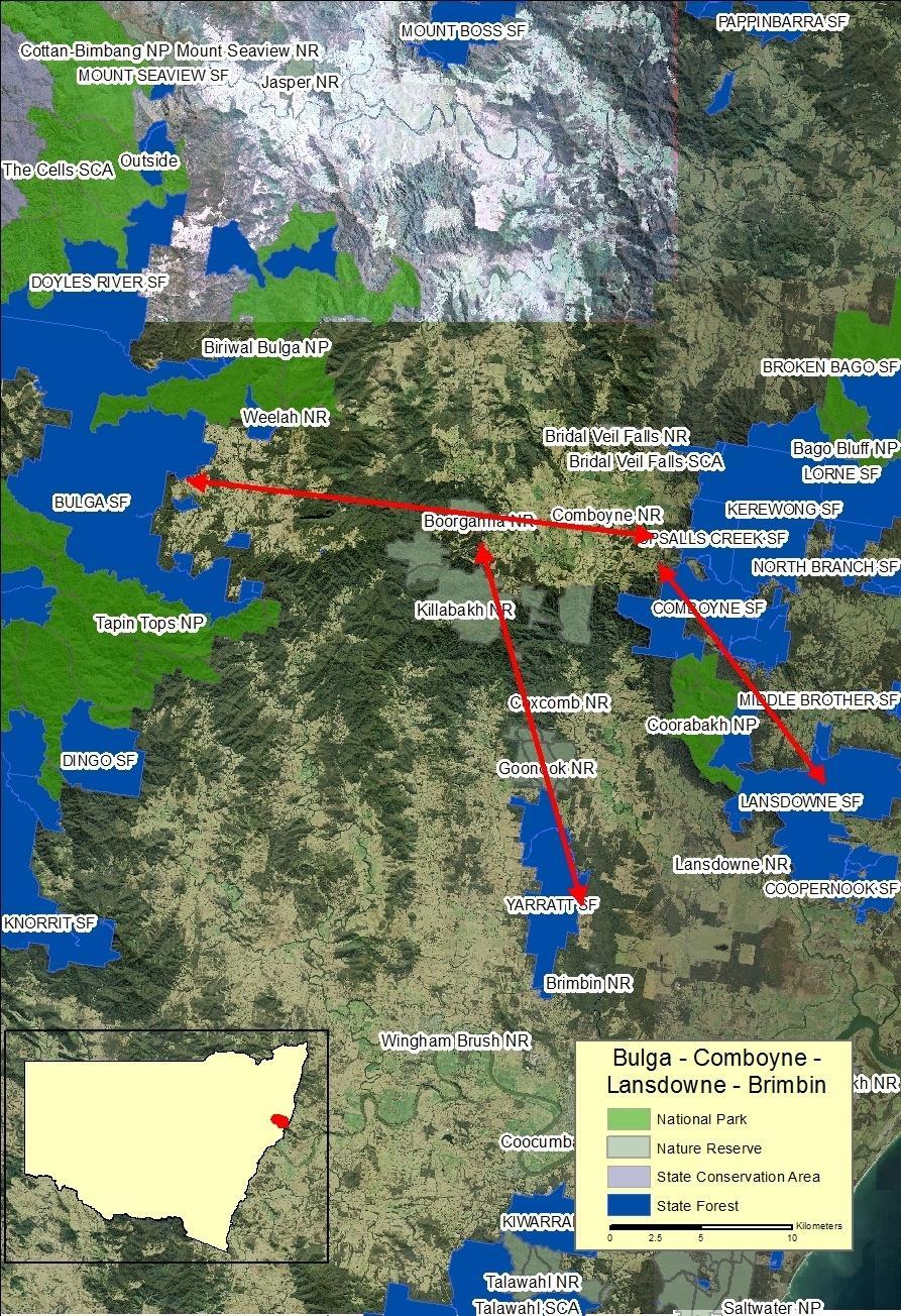 Figure 6: Draft indicative map of the proposed Greater Bulga Comboyne Landsdowne Taree National