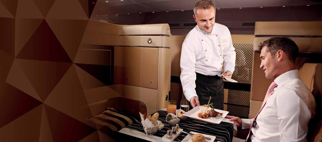 First Class Experience IN-FLIGHT Guests in Etihad s First Class are immediately immersed in a private world of indulgence.