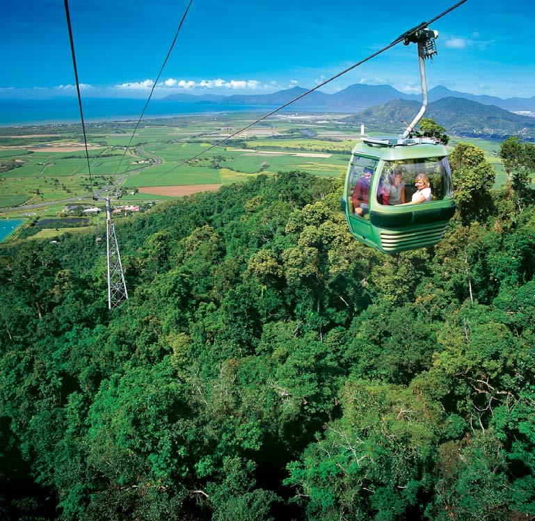 The Kuranda Scenic Rail offers wonderful views as you wind your way to Kuranda, over bridges & through tunnels. After free time in Kuranda, glide over the rainforest with Skyrail.