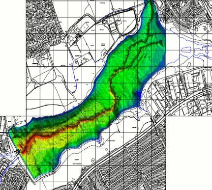 approach Colour DTM of Brent Reservoir showing