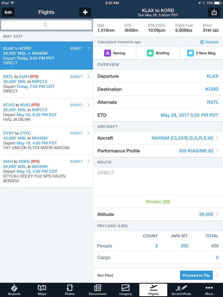Performance Planning with Flights The Flights view brings together the most important planning tools in ForeFlight in a sleek, form-based layout that allows for fast and efficient flight planning,