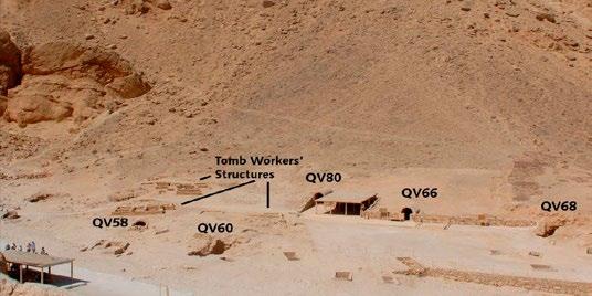 3 4 5 Area 3 : QV 58 66 and tomb workers structures Tombs QV 58 68 include QV 66 (Nefertari) and QV 68 (Queen Merytamen).