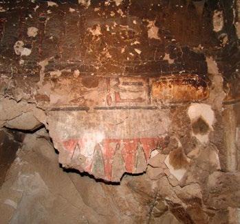 The queen s poorly preserved image and cartouche survive on the south wall of Chamber C.