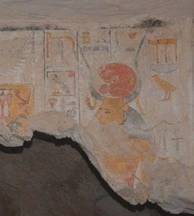 Toward the back, there is a depiction of the goddess Hathor (I-3) with a woman s body and the head of a cow.