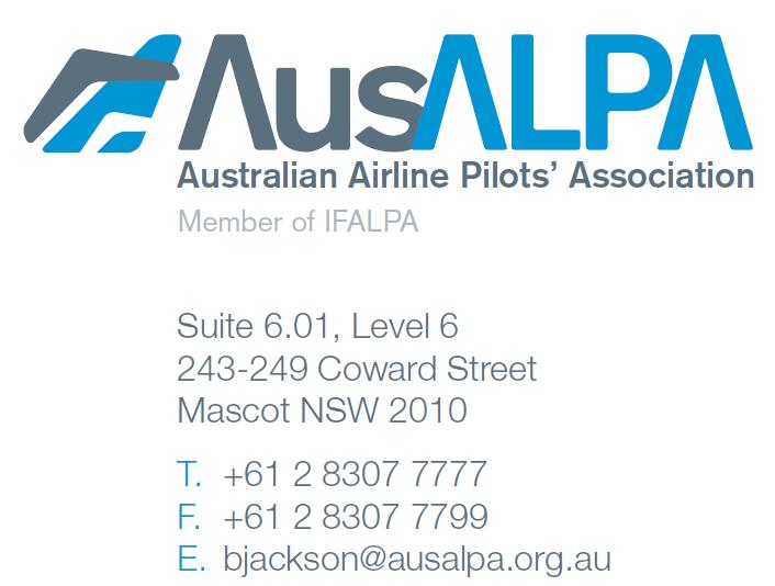 au Our Ref: T400029 Dear Sir/Madam, Western Sydney Airport Draft EIS 2015 This submission is tendered on behalf of the Australian Air Line Pilots Association (AusALPA) which is comprised of the