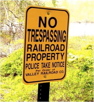 The Current Situation Even one freight train per week would shut down all the recreational activity in the park because of strict federal NO TRESPASSING requirements.