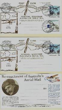 Original postcards As carried on the re-enactment flight. $30 each. Can be ordered with one stamp (70c) or two stamps (70c and $2.60).