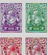 Blocks of 4 stamps, usually with edges, carried on2014 reenactment flight in commemorative folder;