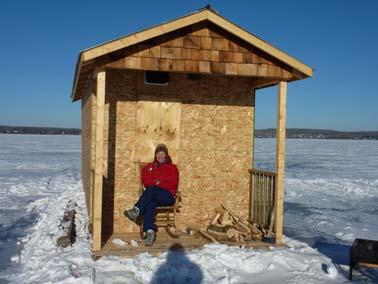 ventured onto the ice to remove the 5 ice huts that were left.