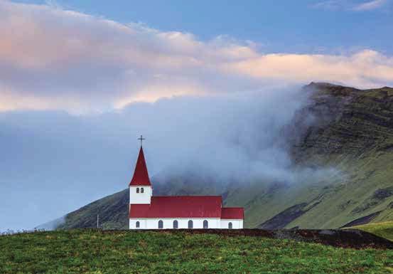 The church in Vik sits high on a hill, offering scenic views of the ocean and town.