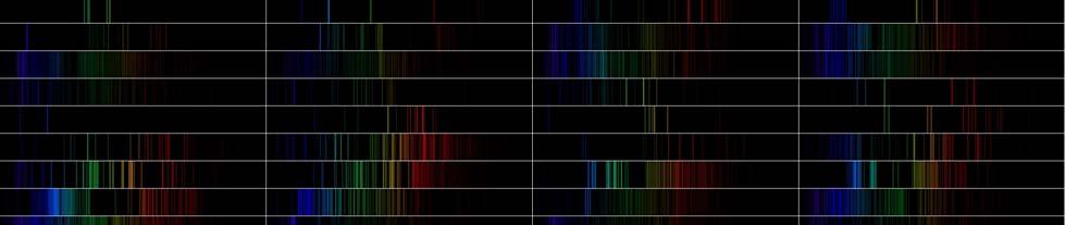 temperaturi. Slika 4: Periodni sustav prikazan preko atomskih spektara.