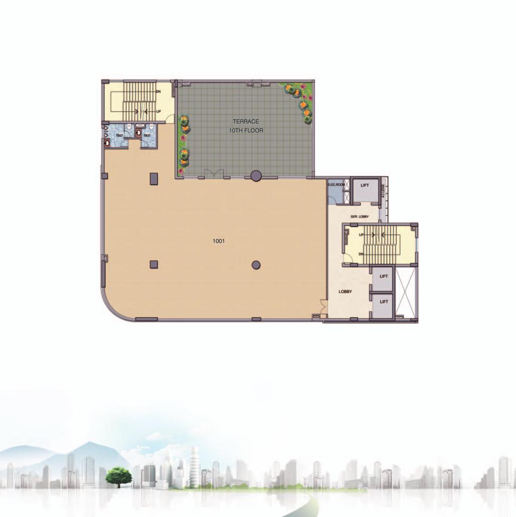 10th Floor Plan Area Statement (sq. ft) Office Proportionate BU area 33.