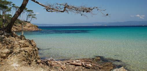 PORQUEROLLES Porquerolles is the biggest of the Hyeres Islands, a small heavenly spot with beautiful shores, where nature is preserved by strict environmental laws and the only noises come from the
