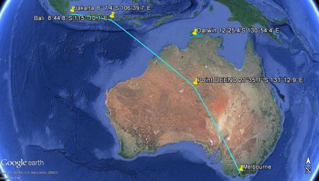 waypoint DEENO 2 which was under Brisbane Air Traffic Control airspace (Figure 3).