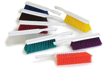 Counter Brushes Big selection of synthetic fiber for dusting up sawdust, glass particles and