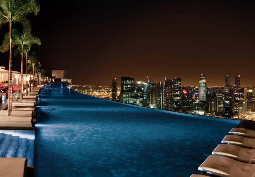 Marina Bay Sands Singapore HHHHH Map p7 Ref 13 Towering over the bay, this iconic hotel offers luxury and location, situated in the heart of Singapore s business district and within walking distance