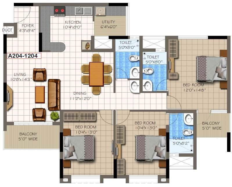 TYPICAL 2nd -12th FLOOR PLAN Block A -