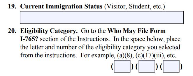 Step 1: Complete Form I-765 Complete the Form I-765. #19: Current Immigration Status Current status should be J-2 Dependent.