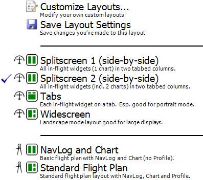 Layout As with previous versions of Voyager, the Layout button shows other screen configurations ( layouts ) that you can switch to. However, in Voyager 4.