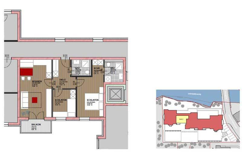 Apartment 10, 60m 2 - First Floor Net Price - 259,000 euros Price List - Wasserfall Apartments Number Floor Bedrooms Floor Area (m 2 ) Balcony Area (m 2 ) Net Price ( ) Apartment 10 First 2 58.83 4.