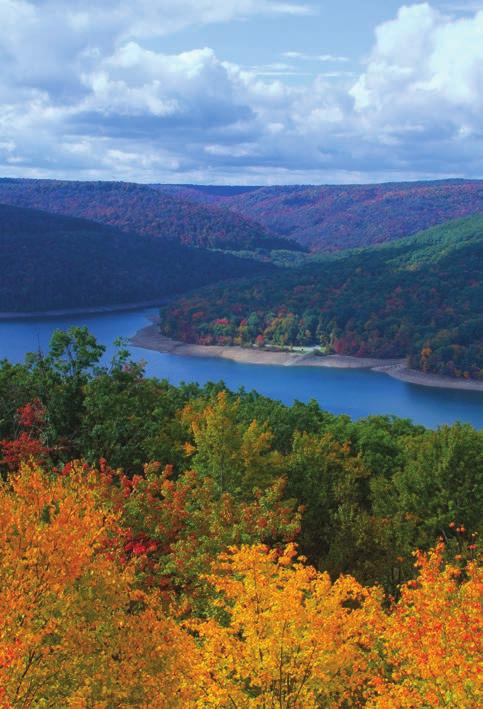 The Longhouse National Scenic Byway circles the Kinzua Creek Arm of the Allegheny Reservoir through some of the most beautiful scenery on the Allegheny National Forest. It is a 3-mile loop from Kane.