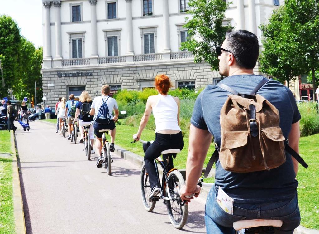FLORENCE BIKE TOUR WITH FOOD TASTING Price: 40 per adult 4-10 years old 50% OFF Schedule: daily at 10am Duration: 3 hours Included: Small Tour experience, Tour Leader, bike rental, headphones,